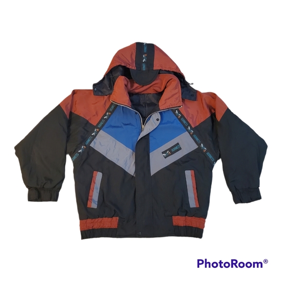 Vintage Charlotte Hornets Full Zipper Button Up Windbreaker Track Jacket Coat - Picture 2 of 9